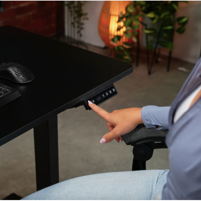 Компьютерный угловой стол Di Volio Trani с регулируемой высотой черный