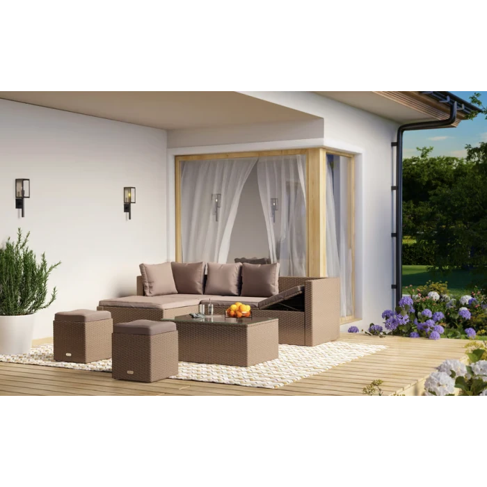 Садові меблі Di Volio Bologna бежевий/світло-сірий