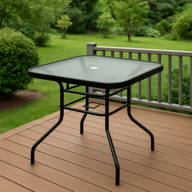 Садовый стол Costway Jupiter стеклянный