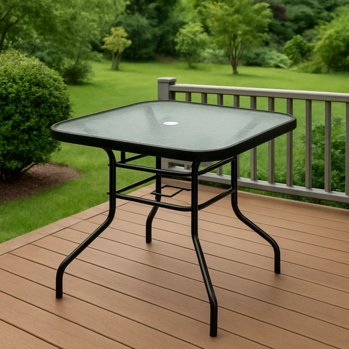 Садовый стол Costway Jupiter стеклянный