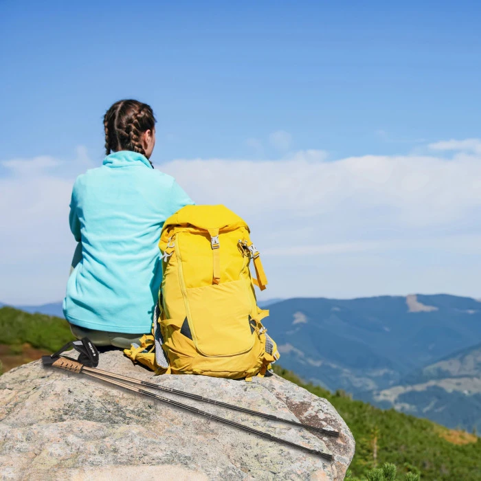 Трекінгові палки Outtec карбонові 3-х секційні 65-135см Anti-shock