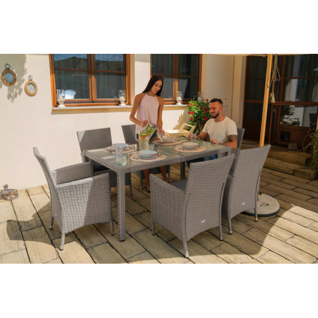 Садовая мебель Di Volio VERONA 6+1 Серый/серый