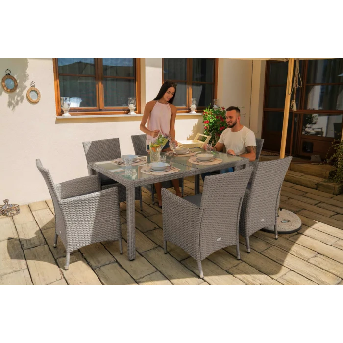 Садові меблі Di Volio VERONA 6+1 Сірий/сірий