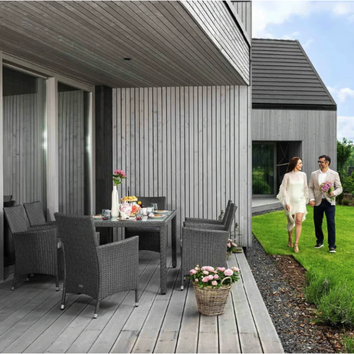 Садові меблі Di Volio VERONA 6+1 Сірий/сірий