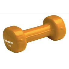 Гантелі для фітнесу вінілові круглі York Fitness 2х2кг жовтий