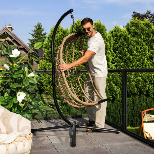 Підвісне крісло-кокон Di Volio Corta одномісне бежевий