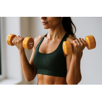 Гантелі для фітнесу вінілові круглі York Fitness 2х2кг жовтий