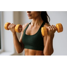 Гантелі для фітнесу вінілові круглі York Fitness 2х2кг жовтий