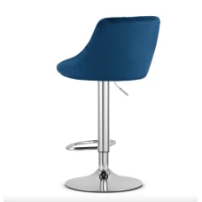 Барний стілець Leobert Kast з спинкою темно-синій