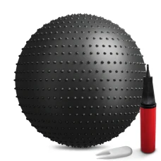 Фитбол массажный Hop-Sport 65см черный + насос