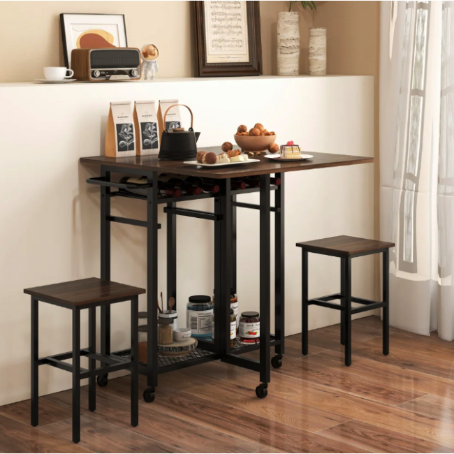 Комплект барный Costway Ravelli раскладной стол со стульями в стиле Loft