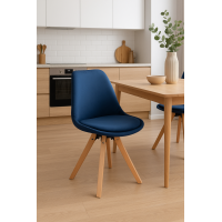 Стілець Saida Jumi у скандинавському стилі з дерев'яними ніжками синій