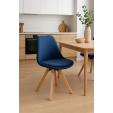 Стілець Saida Jumi у скандинавському стилі з дерев'яними ніжками синій