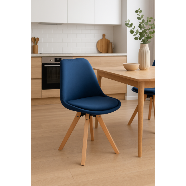 Стілець Saida Jumi у скандинавському стилі з дерев'яними ніжками синій
