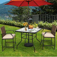 Садовый стол Costway Jupiter стеклянный