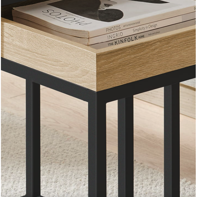 Комплект журнальних столиків Leobert Ascet в стилі Loft 2 шт сонома