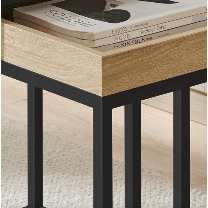 Комплект журнальних столиків Leobert Ascet в стилі Loft 2 шт сонома