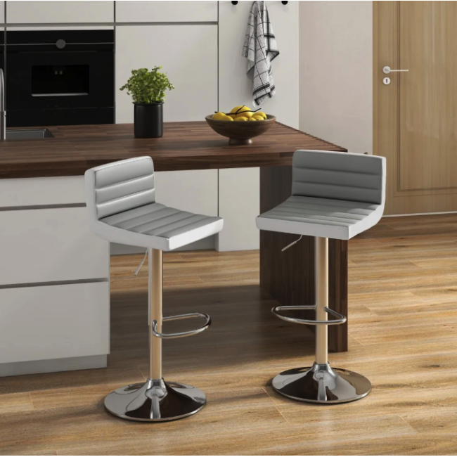 Комплект барных стульев Costway Alisa экокожа серый