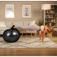 Фітбол масажний Hop-Sport 65см чорний + насос