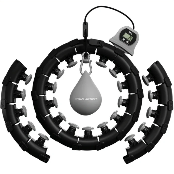 Хулахуп Trex Sport TX-020CHH массажный с утяжелителем и счетчиком черный