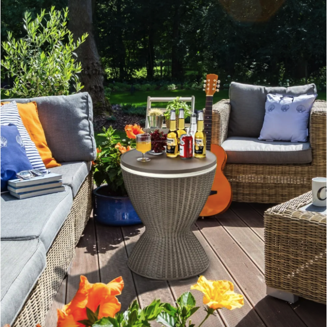 Стол-холодильник Costway Curver с регулируемой высотой 30L коричневый