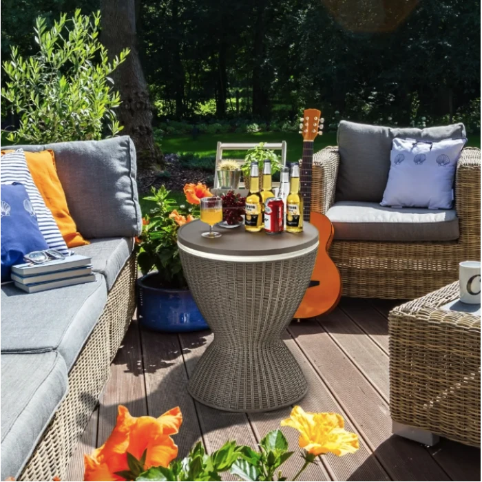 Стол-холодильник Costway Curver с регулируемой высотой 30L коричневый