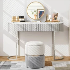 Пуф Costway Rosana велюровый комплект 2 штуки серый