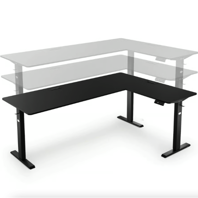 Компьютерный угловой стол Di Volio Trani с регулируемой высотой черный