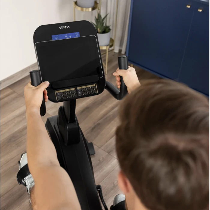 Горизонтальний велотренажер Gymtek XBR6000 електромагнітний золотистий