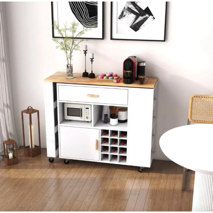 Раскладной столик тумба 2 в 1 Costway Rubber