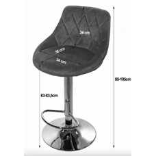 Барний стілець Leobert Kast з спинкою темно-синій