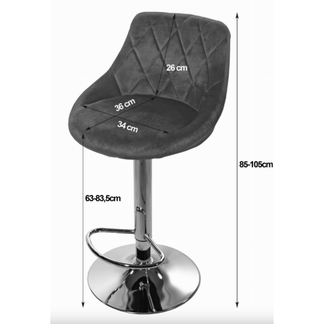 Барный стул Leobert Kast со спинкой темно-синий