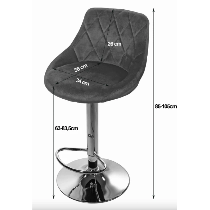 Барний стілець Leobert Kast з спинкою темно-синій