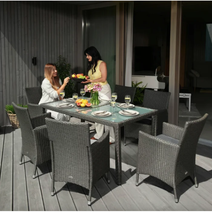 Садові меблі Di Volio VERONA 6+1 Сірий/сірий