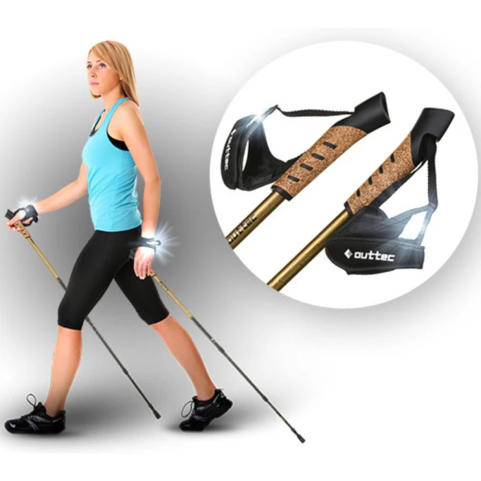 Трекінгові палки Outtec карбонові 3-х секційні 65-135см Anti-shock