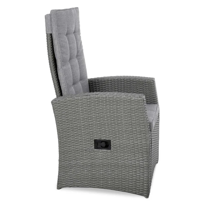Комплект садових меблів Di Volio Fera 2 крісла реклайнери, 2 пуфи та столик, сірий