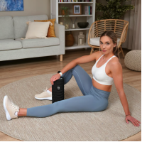 Роллер массажер (валик, ролик) Hop-Sport EVA 33см HS-A033YG черный