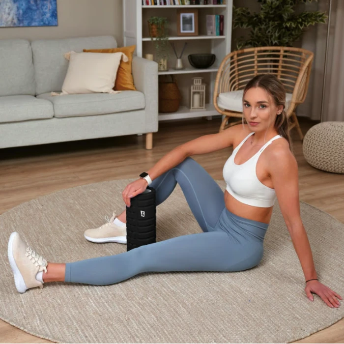 Роллер масажер (валик, ролик) Hop-Sport EVA 33см HS-A033YG чорний