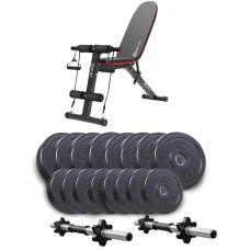 Набір Elitum Titan гантелі 2х31кг з лавою HS-1030 F