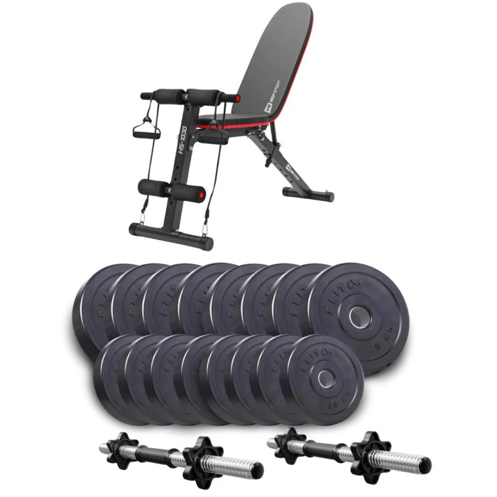 Набір Elitum Titan гантелі 2х31кг з лавою HS-1030 F