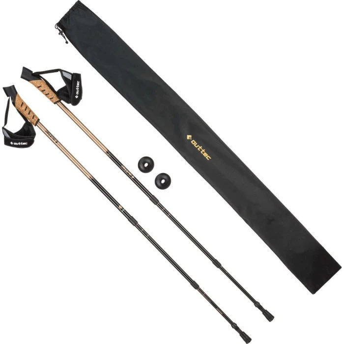 Трекінгові палки Outtec карбонові 3-х секційні 65-135см Anti-shock