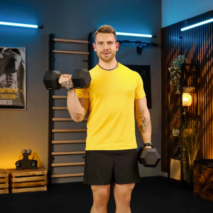 Гантеля шестигранная прорезиненная TX-050RD Trex Sport 5кг