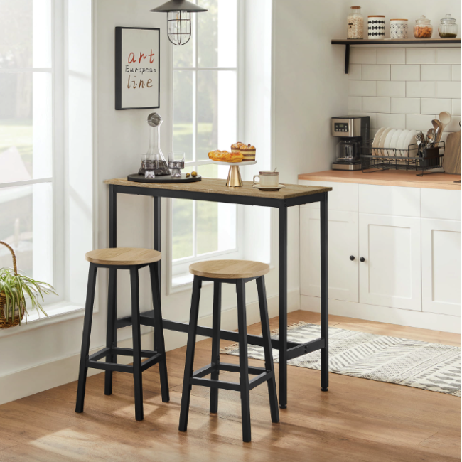 Барный стол и 2 барных стула Leobert Kidol в стиле Loft натуральный