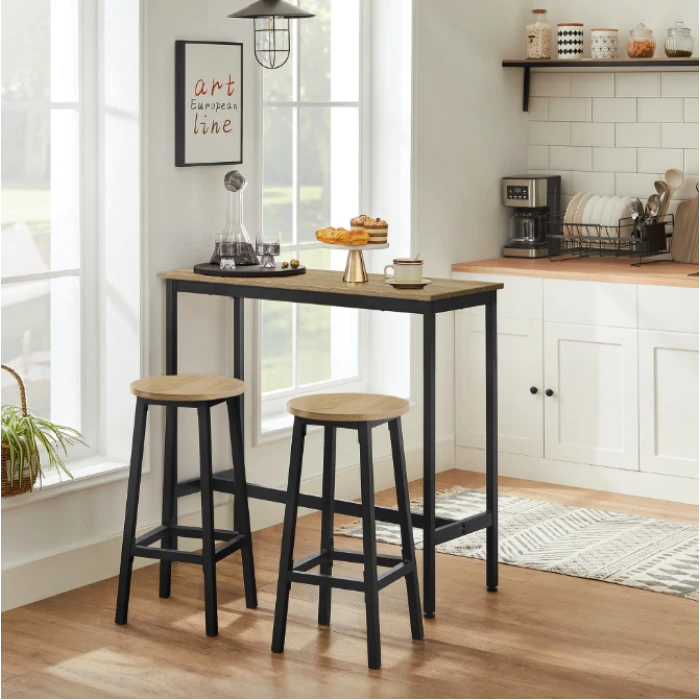 Барний стіл та 2 барні стільці Leobert Kidol в стилі Loft натуральний