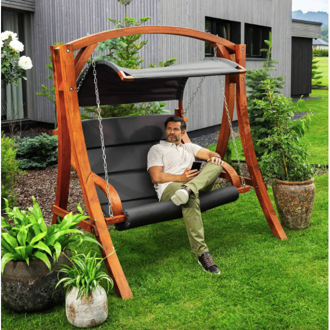 Садова гойдалка Di Volio Pergia двомісна сірий