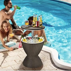 Стол-холодильник Costway Curver с регулируемой высотой 30L коричневый