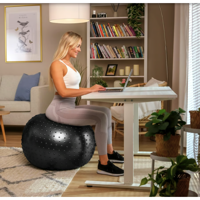 Фітбол масажний Hop-Sport 65см чорний + насос