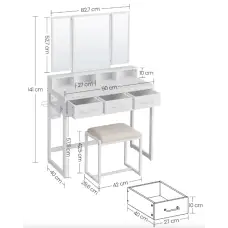 Туалетний столик Leobert Vicco трюмо з пуфом білий