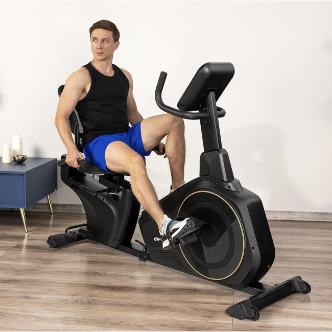 Горизонтальный велотренажер Gymtek XBR6000 электромагнитный золотистый