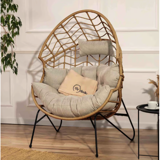 Ротанговое кресло-кокон Di Volio Alcamo для отдыха бежевый